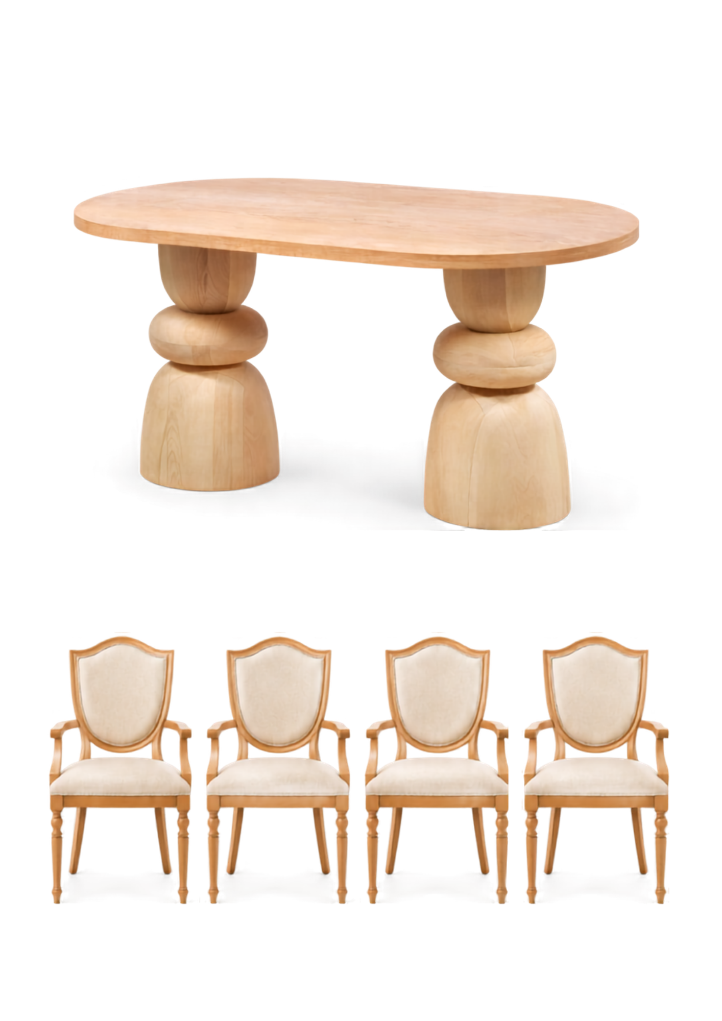 Alberohome Modern Yemek Masası Takımı – 4 Sandalyeli