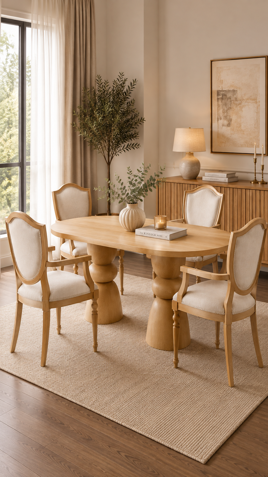 Alberohome Modern Yemek Masası Takımı – 4 Sandalyeli
