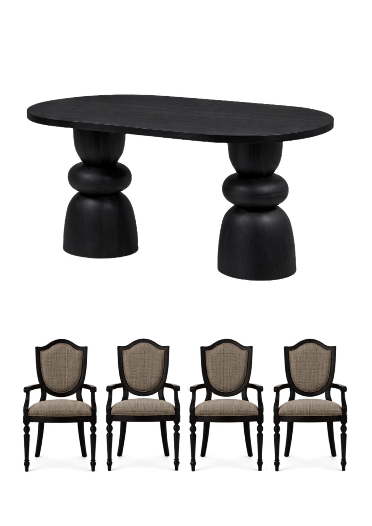 Alberohome Modern Yemek Masası Takımı – 4 Sandalyeli