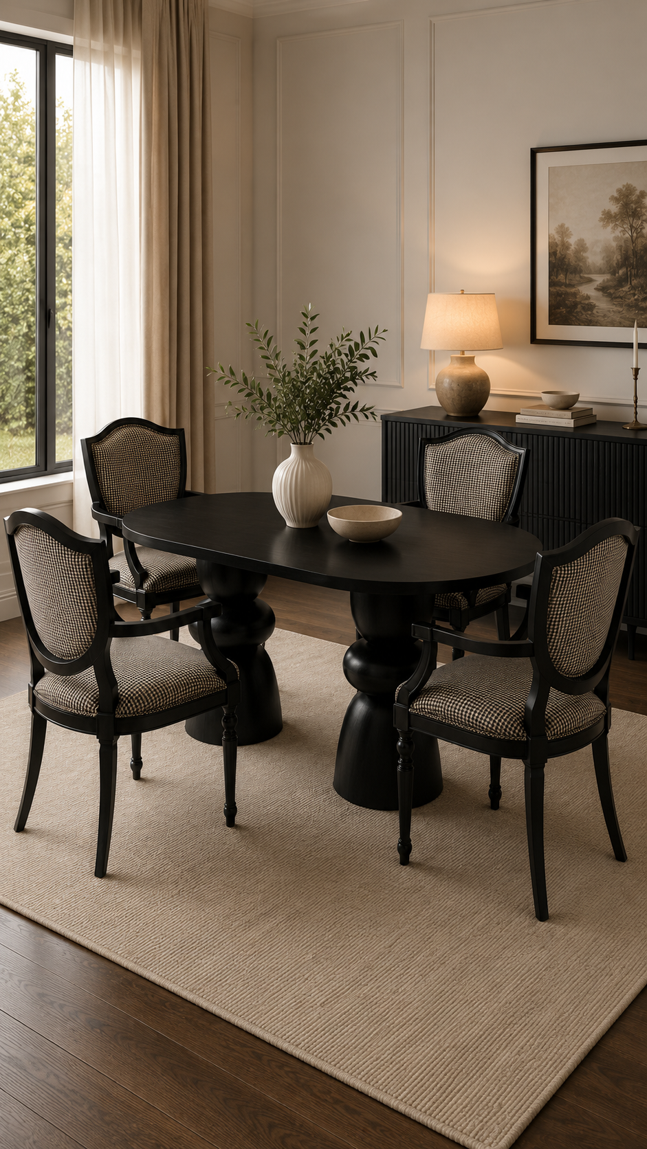 Alberohome Modern Yemek Masası Takımı – 4 Sandalyeli