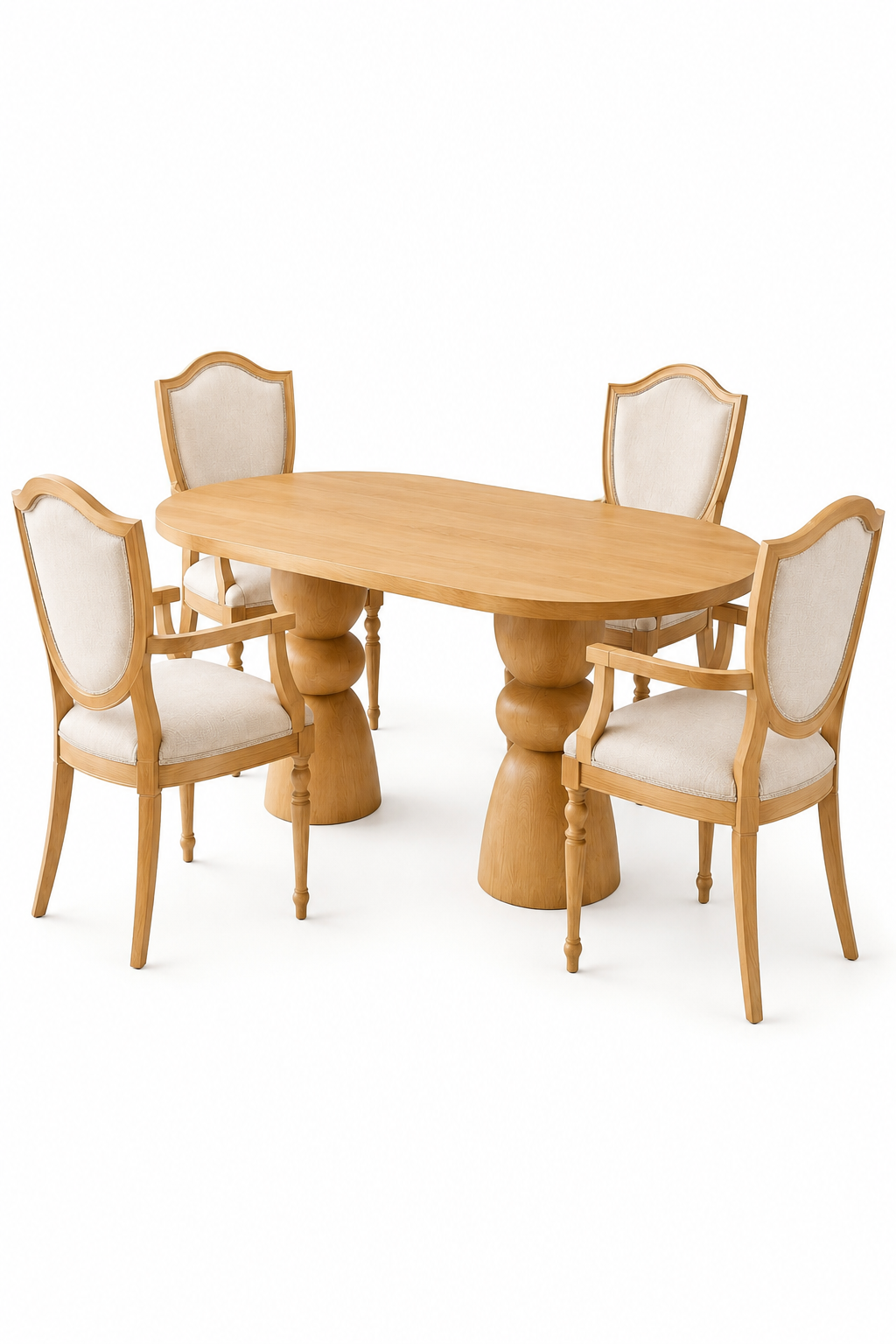 Alberohome Modern Yemek Masası Takımı – 4 Sandalyeli