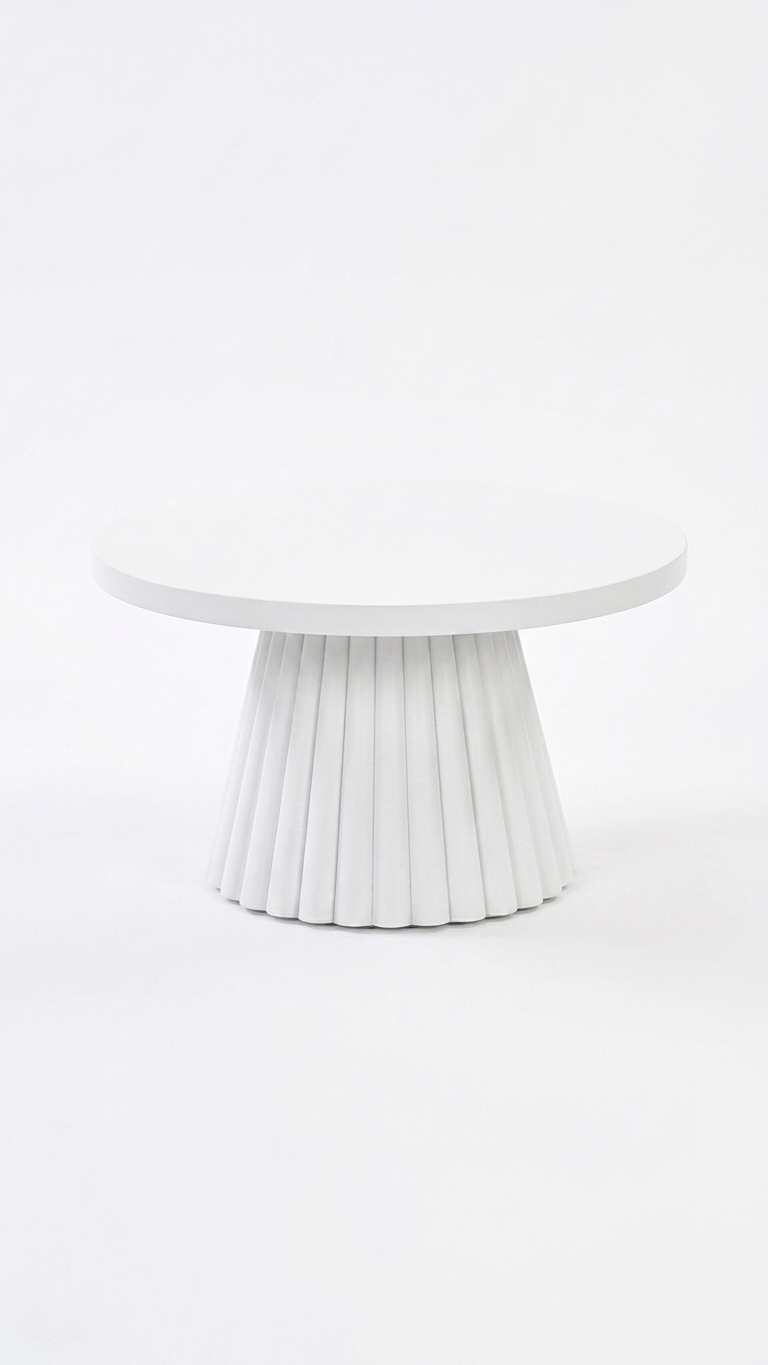 Alberohome Modern Yuvarlak Ahşap Orta Sehpa 80x45 cm Ceviz