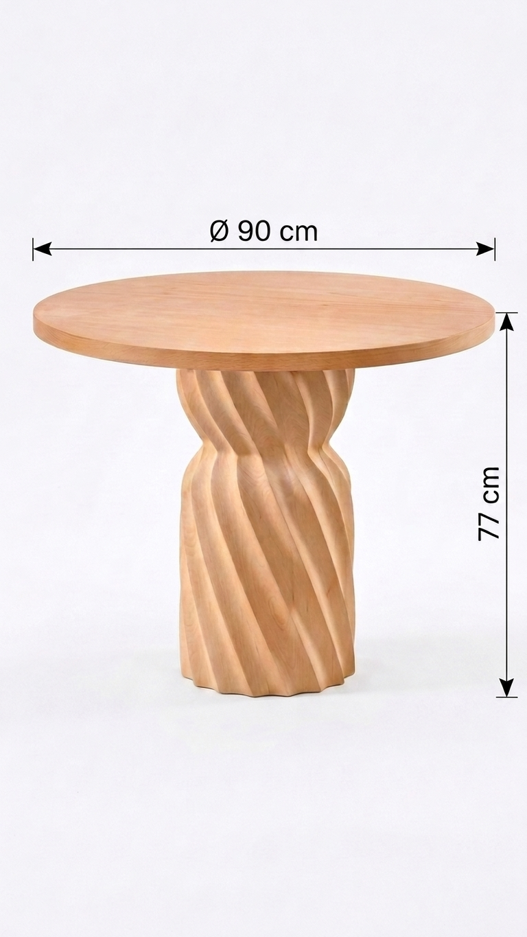 Alberohome Modern Yuvarlak Ahşap Yemek Masası 120 cm