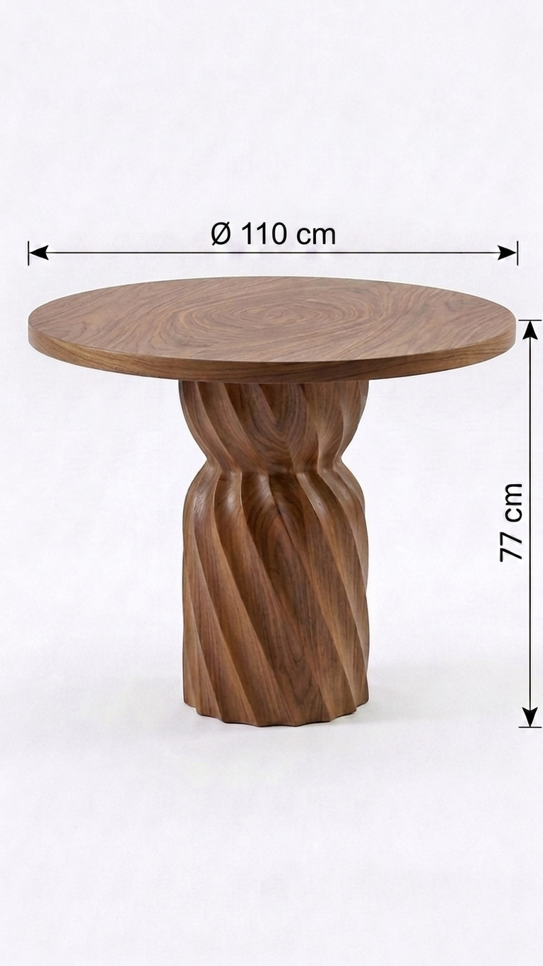 Alberohome Modern Yuvarlak Ahşap Yemek Masası 120 cm