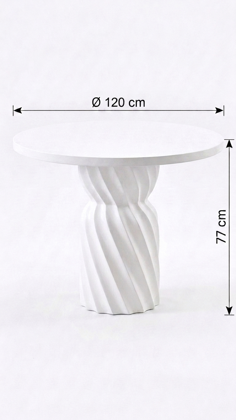 Alberohome Modern Yuvarlak Ahşap Yemek Masası 120 cm