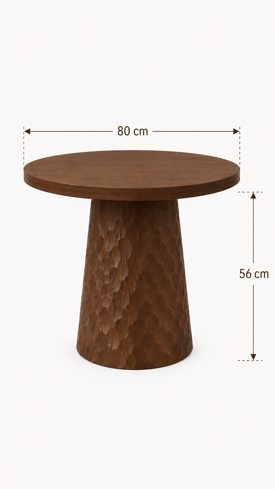Alberohome Modern Yuvarlak Orta Sehpa 80 cm Ahşap Tasarım Sehpa