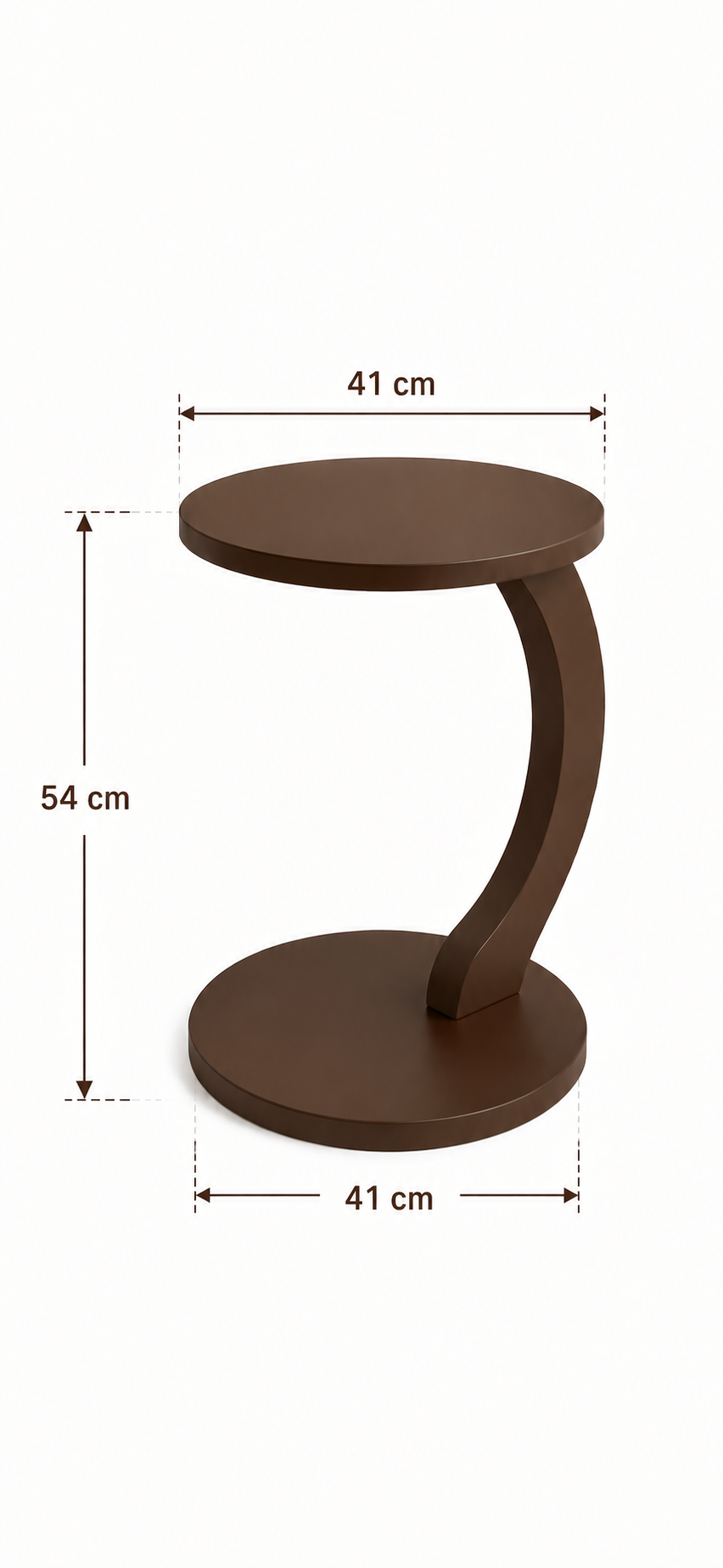 Alberohome Modern Yuvarlak Yan Sehpa 41x54 cm Ahşap C Sehpa