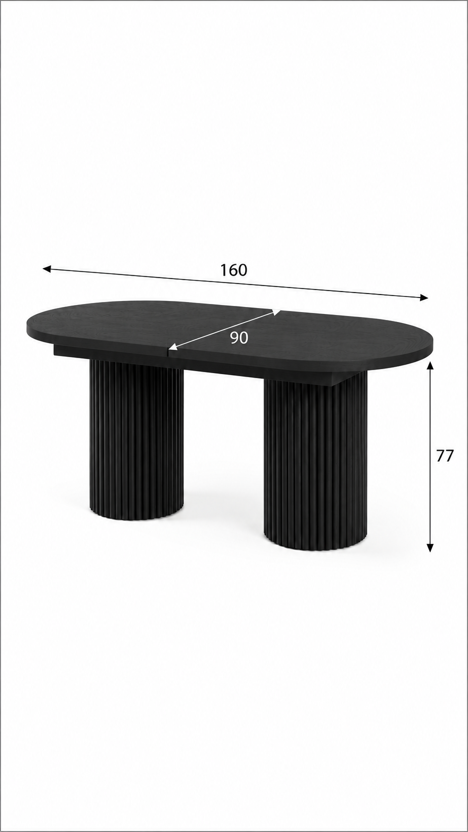 Alberohome Oval Açılır Yemek Masası 160/180x90x77 cm