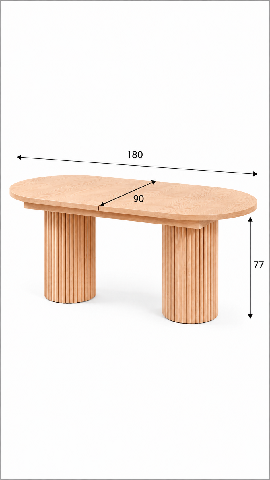 Alberohome Oval Açılır Yemek Masası 160/180x90x77 cm