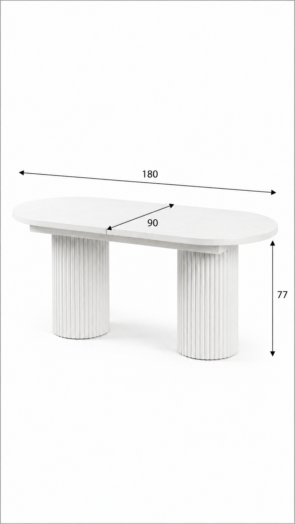 Alberohome Oval Açılır Yemek Masası 160/180x90x77 cm