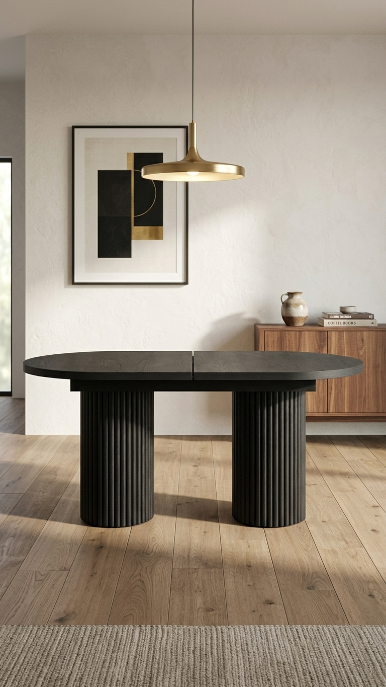 Alberohome Oval Açılır Yemek Masası 160/180x90x77 cm
