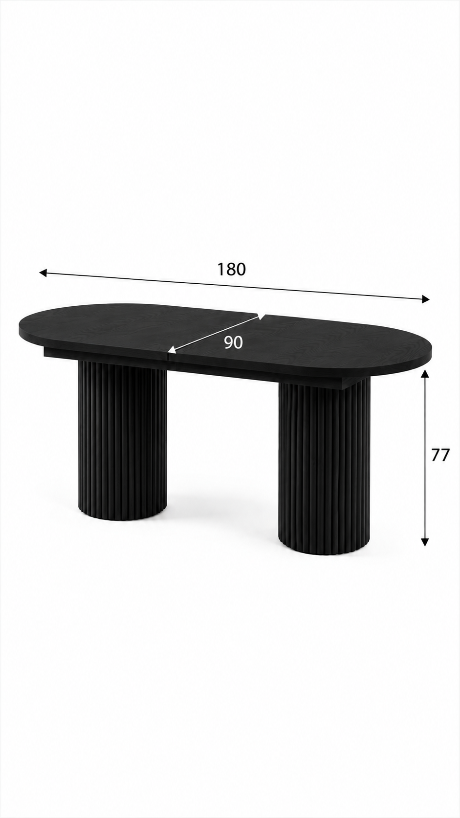 Alberohome Oval Açılır Yemek Masası 160/180x90x77 cm
