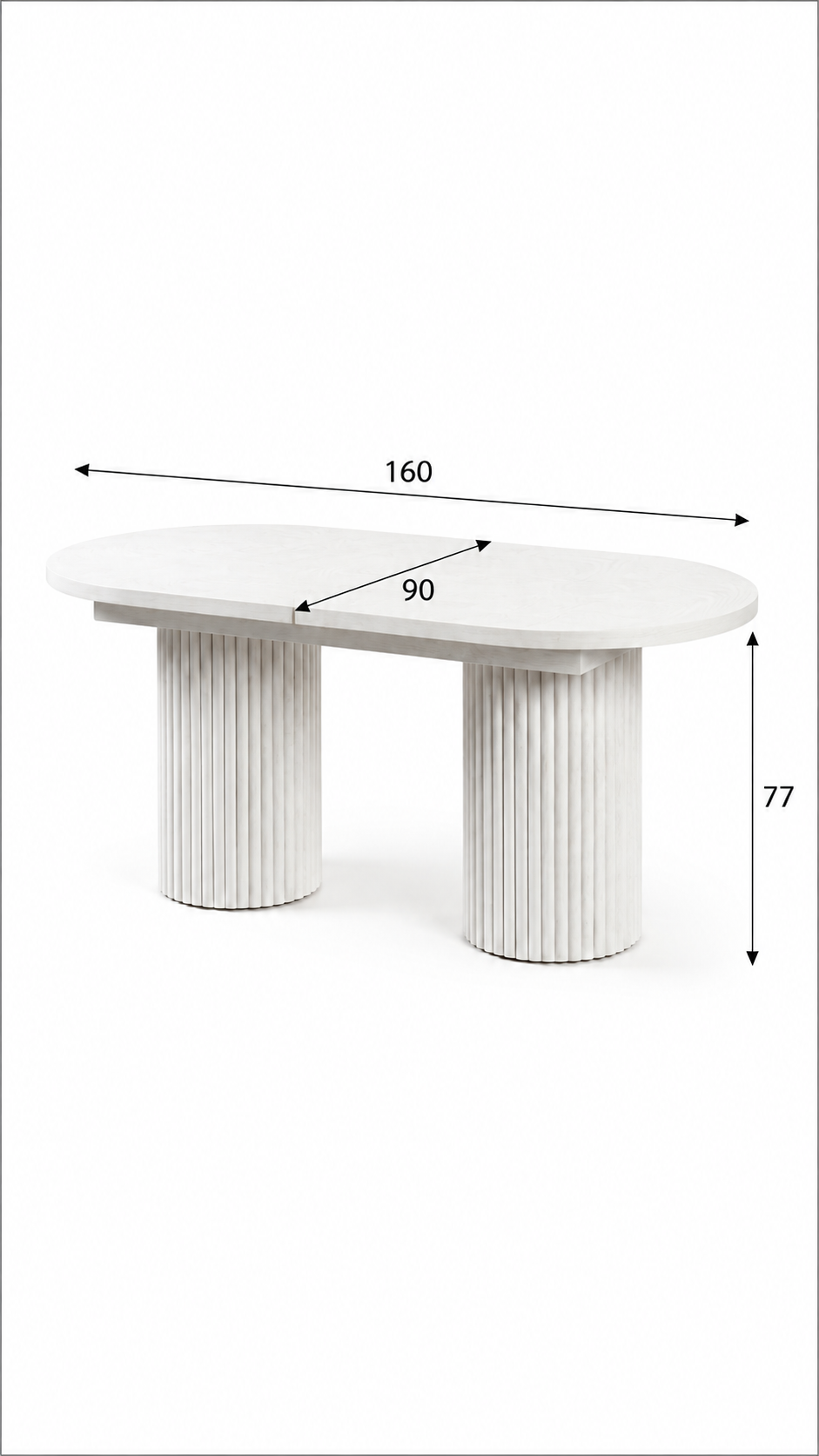 Alberohome Oval Açılır Yemek Masası 160/180x90x77 cm