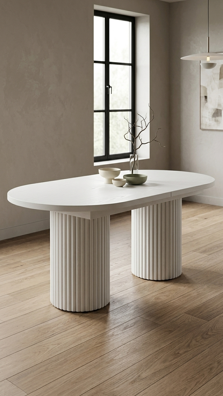 Alberohome Oval Açılır Yemek Masası 160/180x90x77 cm