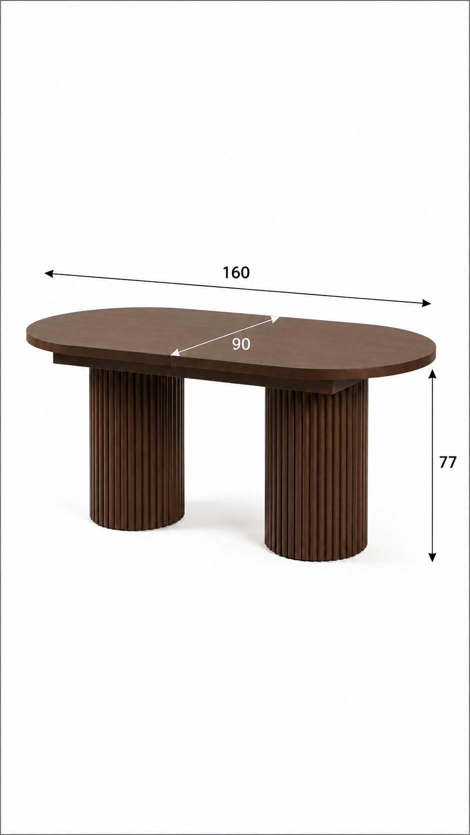 Alberohome Oval Açılır Yemek Masası 160/180x90x77 cm