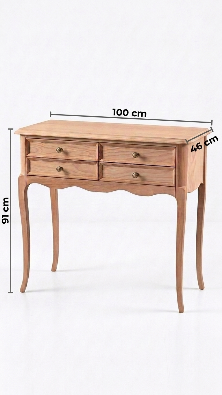 Alberohome  Rustik 4 Çekmeceli Dresuar – 100x46x91 cm