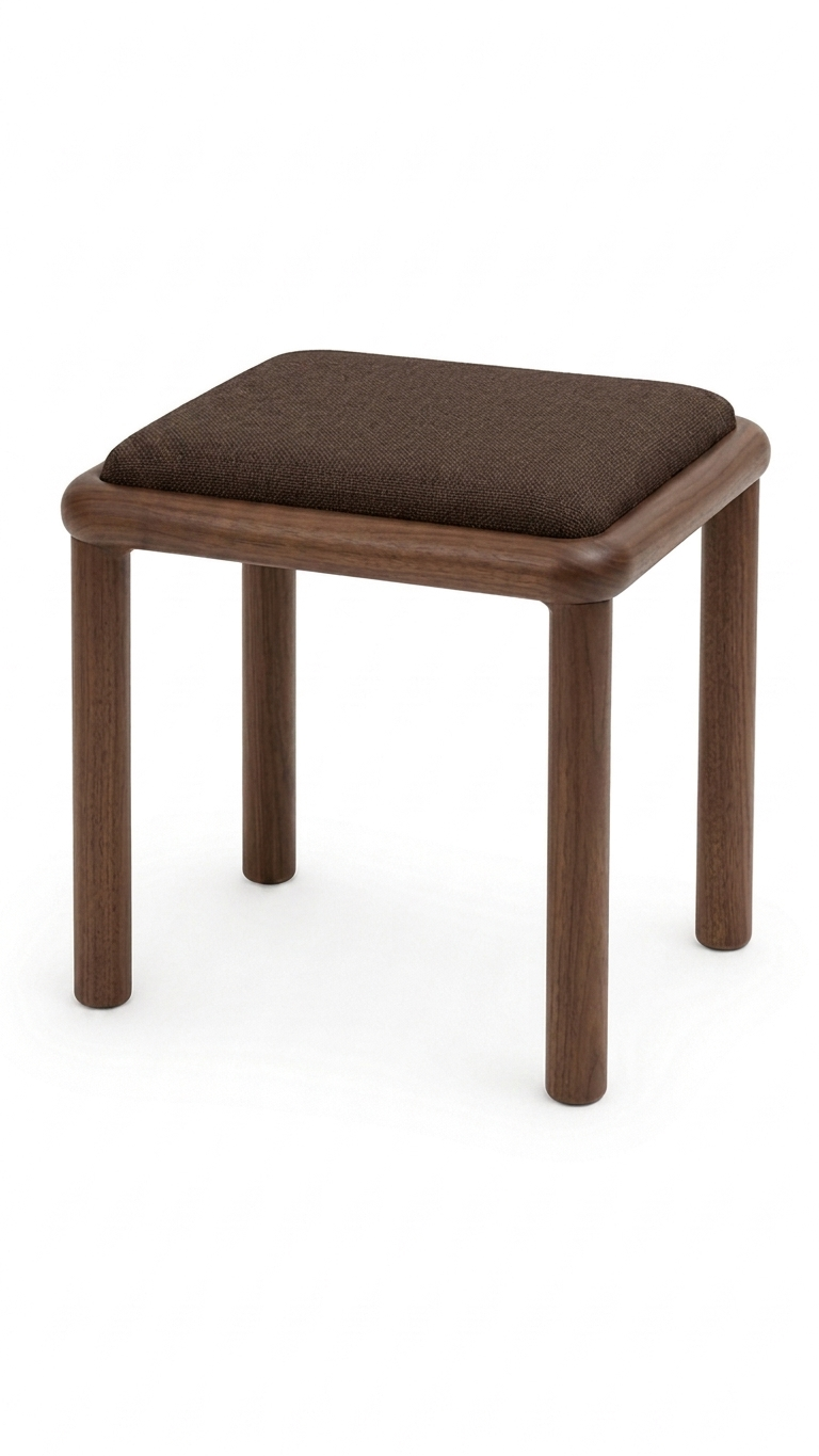 Alberohome Siyah Ahşap Puf Tabure 40x40 cm Minderli Çok Amaçlı Oturma Pufu