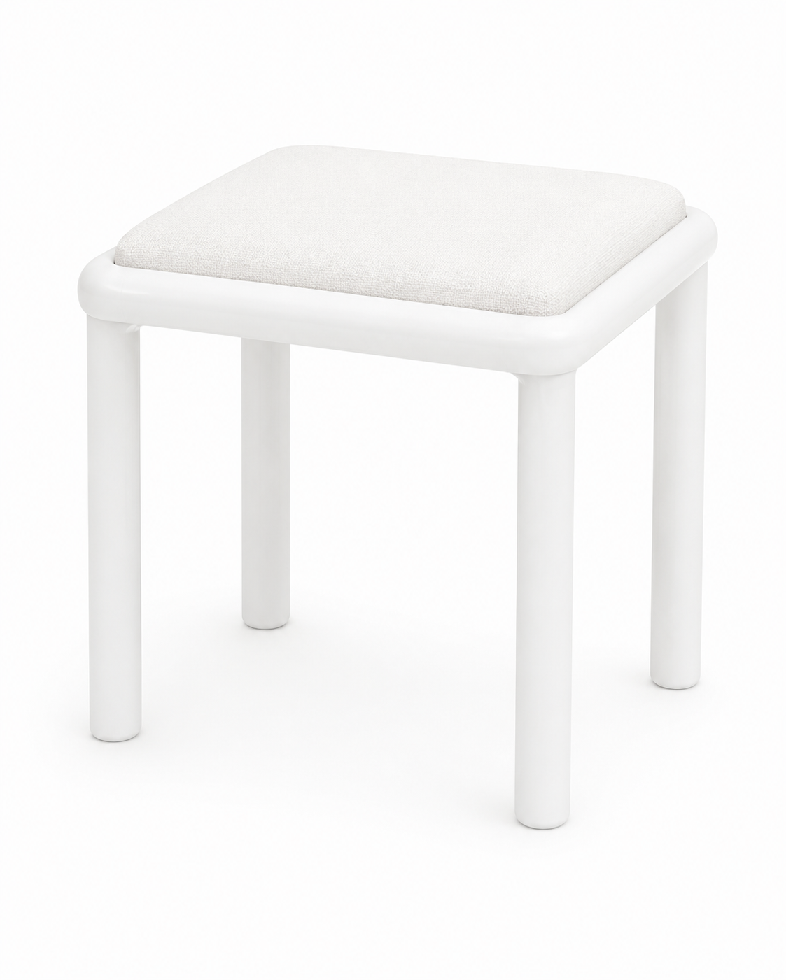 Alberohome Siyah Ahşap Puf Tabure 40x40 cm Minderli Çok Amaçlı Oturma Pufu