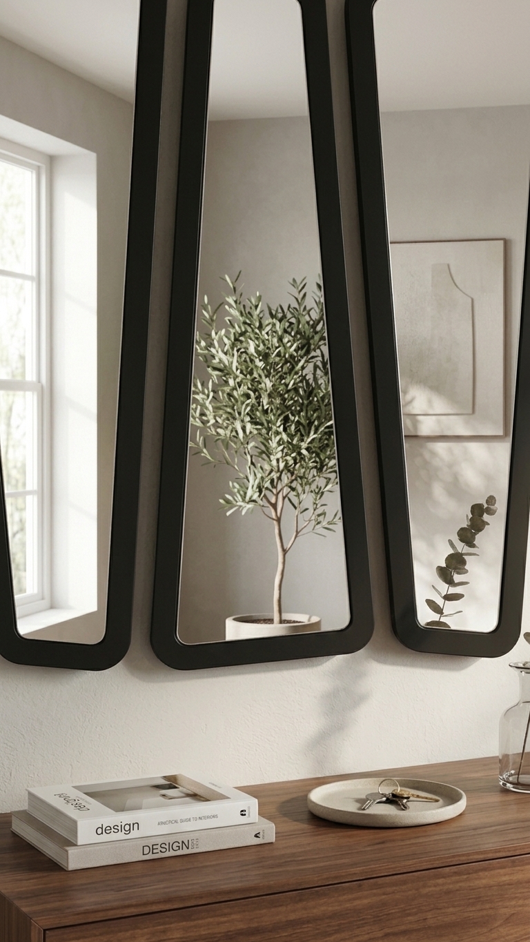 Alberohome Soft Kayın 3'lü Dekoratif Duvar Aynası