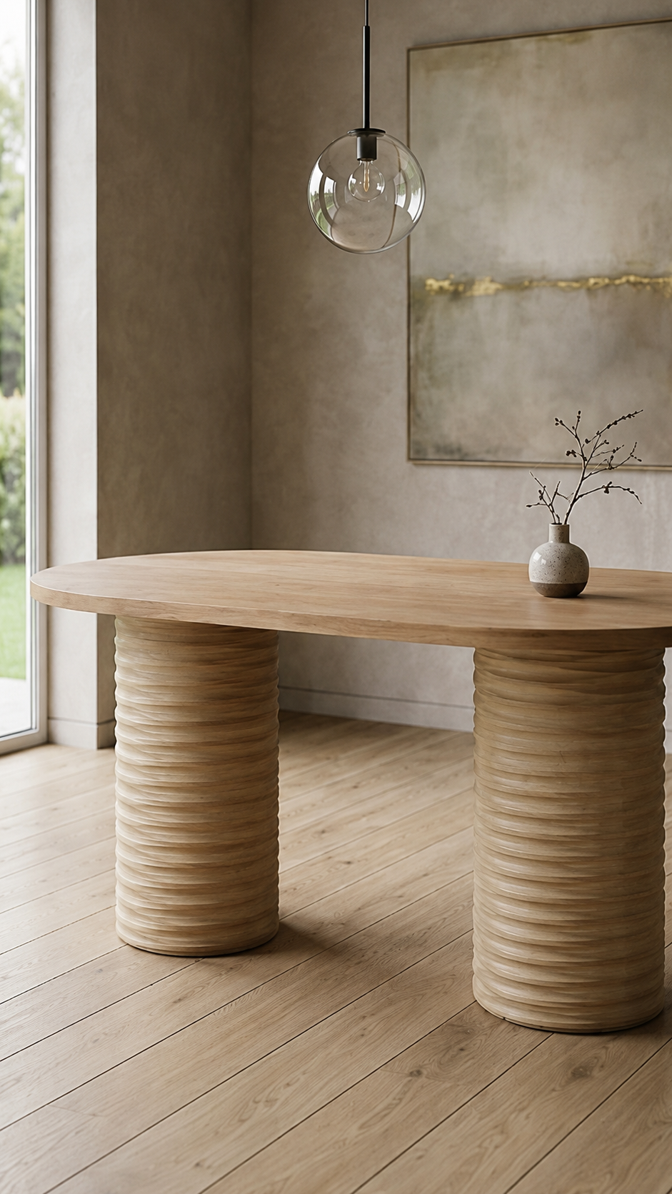 Alberohome Su Yolu Oval Yemek Masası