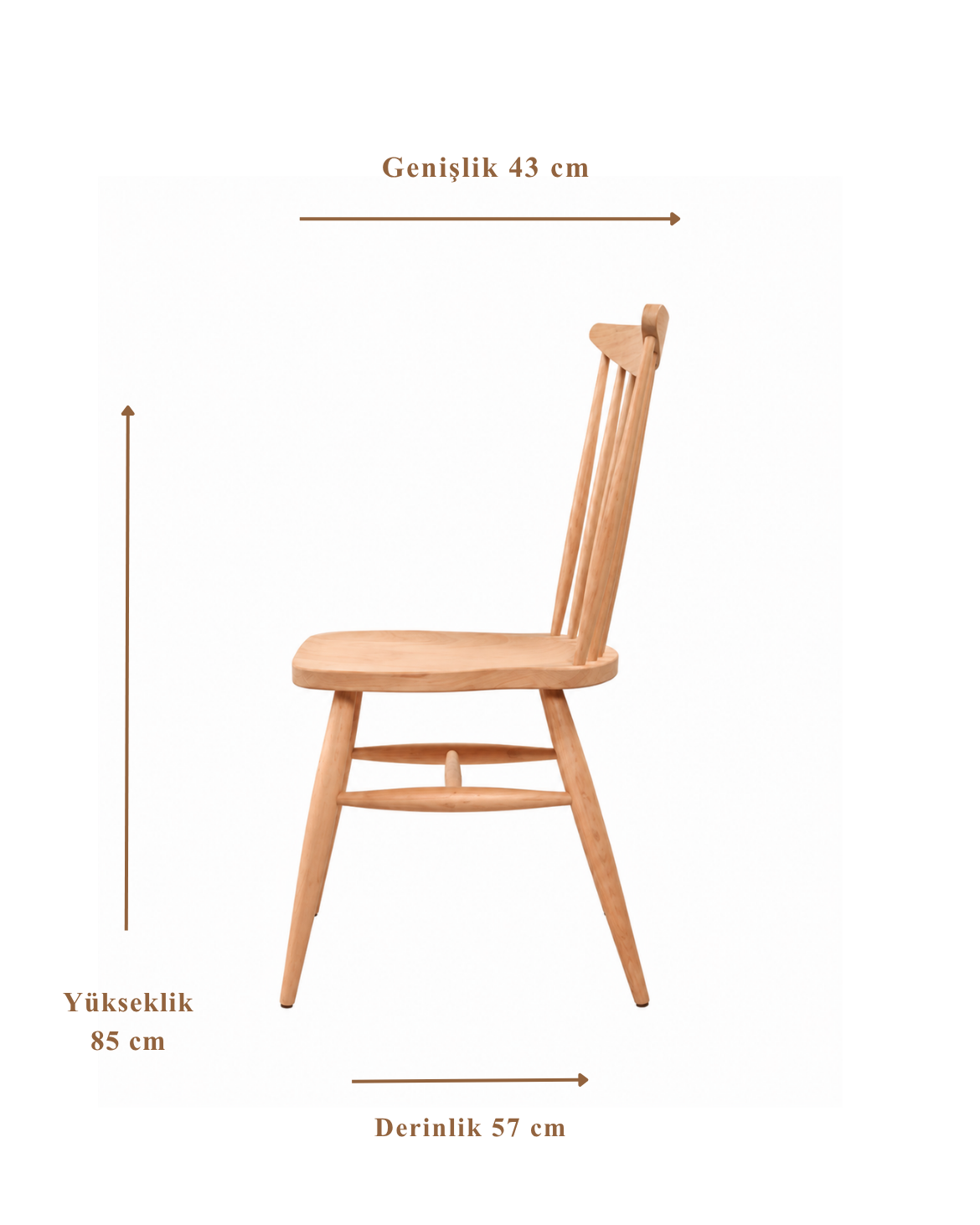 Alberohome Vienta Masif Ahşap Sandalye