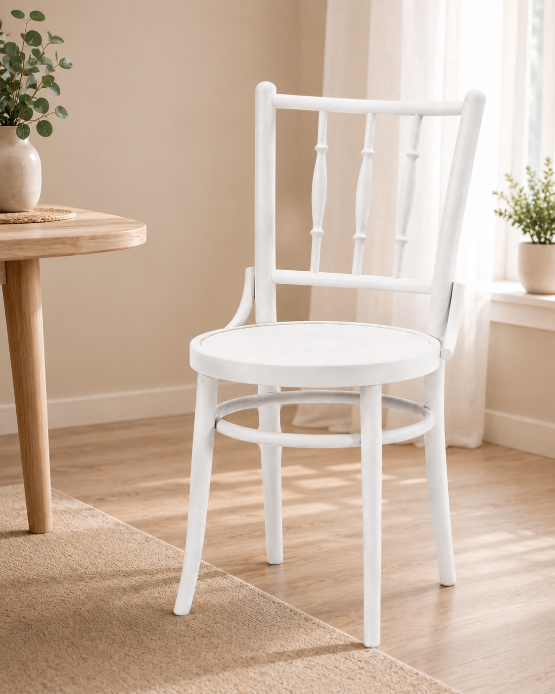 AlberoHome Viyana Masif Kayın Ahşap Sandalye – Naturel, Ceviz ve Beyaz Seçenekli