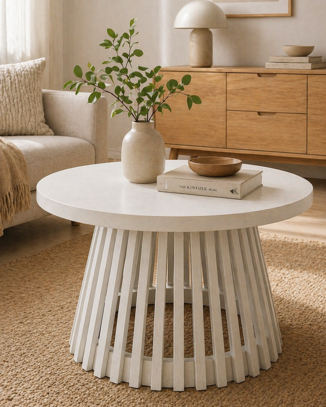 Alberohome Yuvarlak Orta Sehpa 80 cm Modern Tasarım