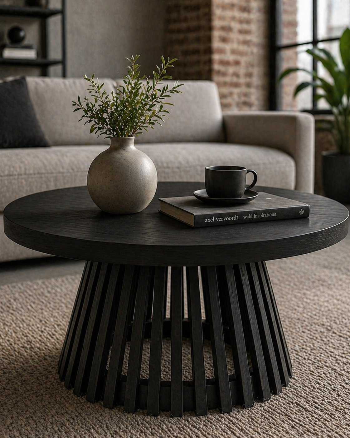 Alberohome Yuvarlak Orta Sehpa 80 cm Modern Tasarım