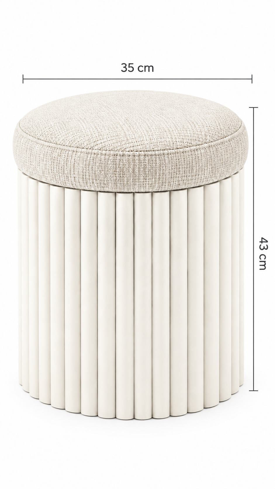 Alberohome Yuvarlak PTT Puf – 35x35x43 cm