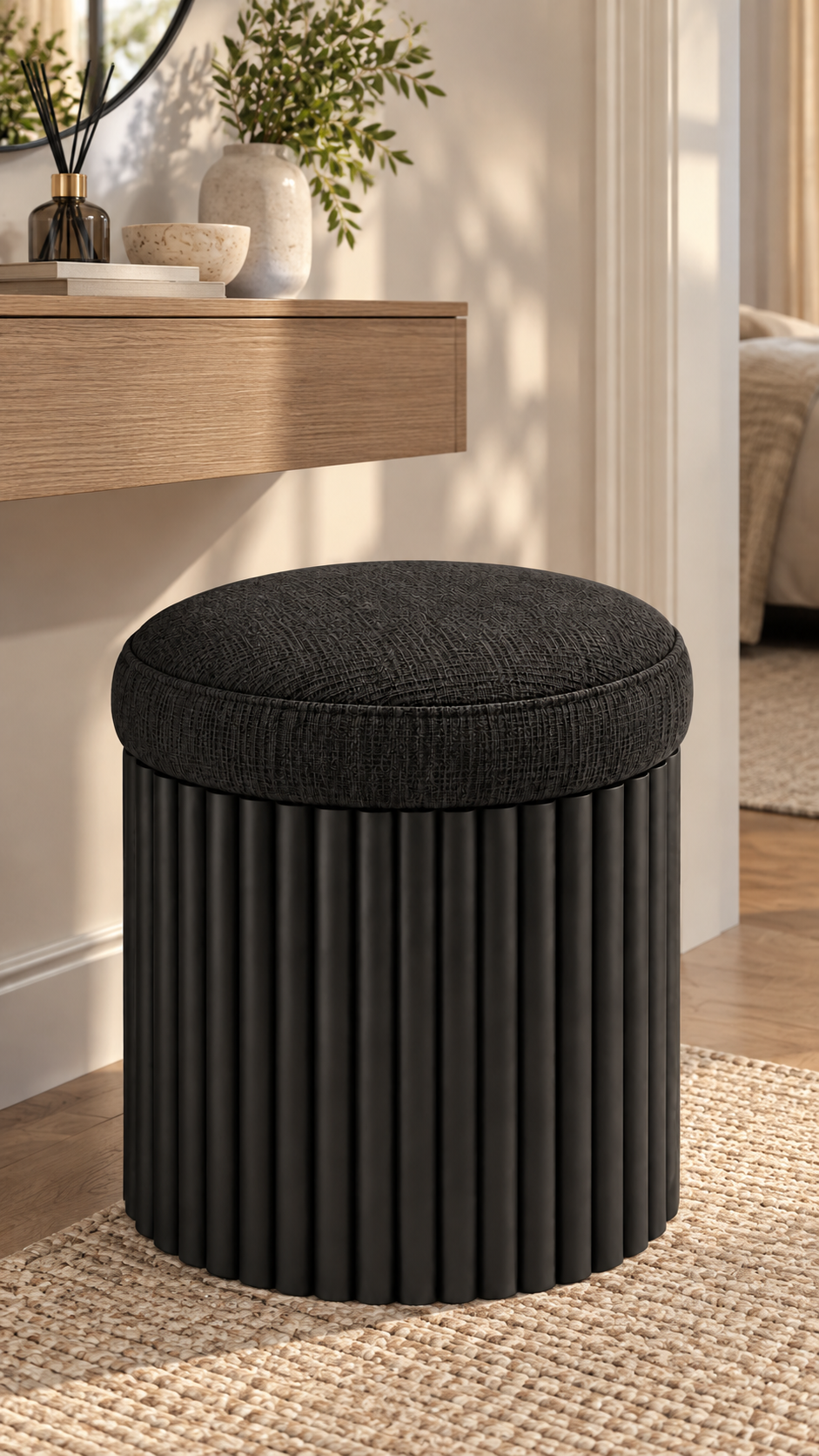Alberohome Yuvarlak PTT Puf – 35x35x43 cm