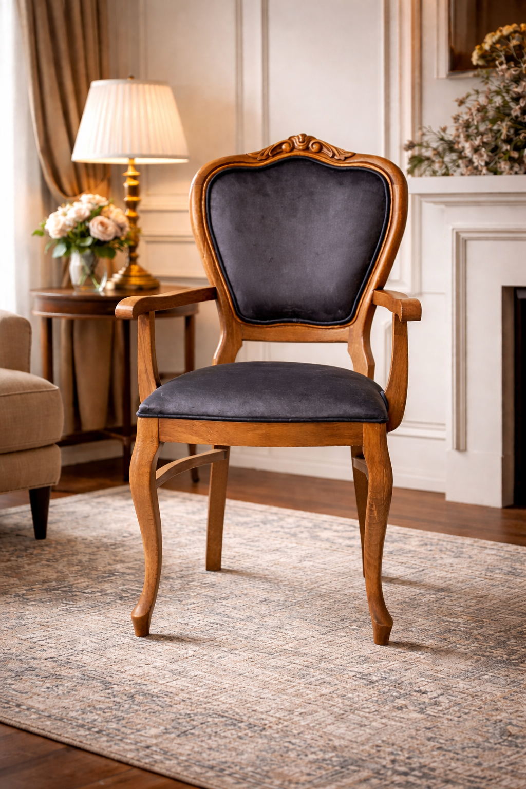 Alessia Doğal Ahşap Kayın Naturel Renk Kolçaklı Sandalye Detaylı İşçilik Modern Şık Tasarım