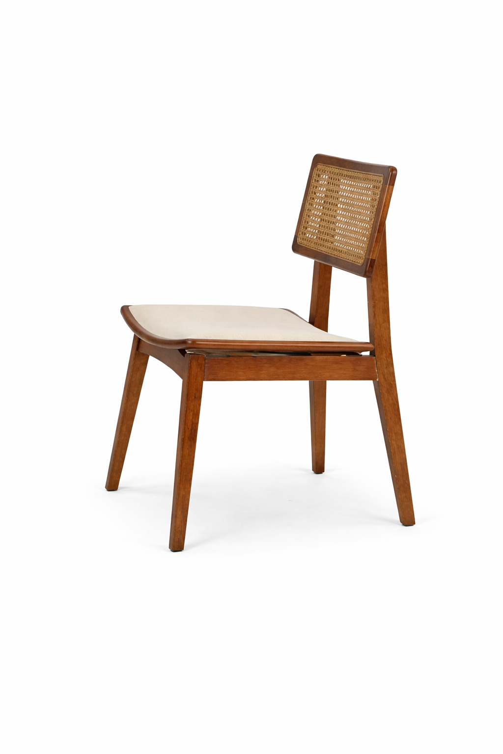 Anemone Doğal Ahşap Döşemeli Ceviz Hasırlı  Sandalye El İşçiliği Modern İskandinav Tasarım