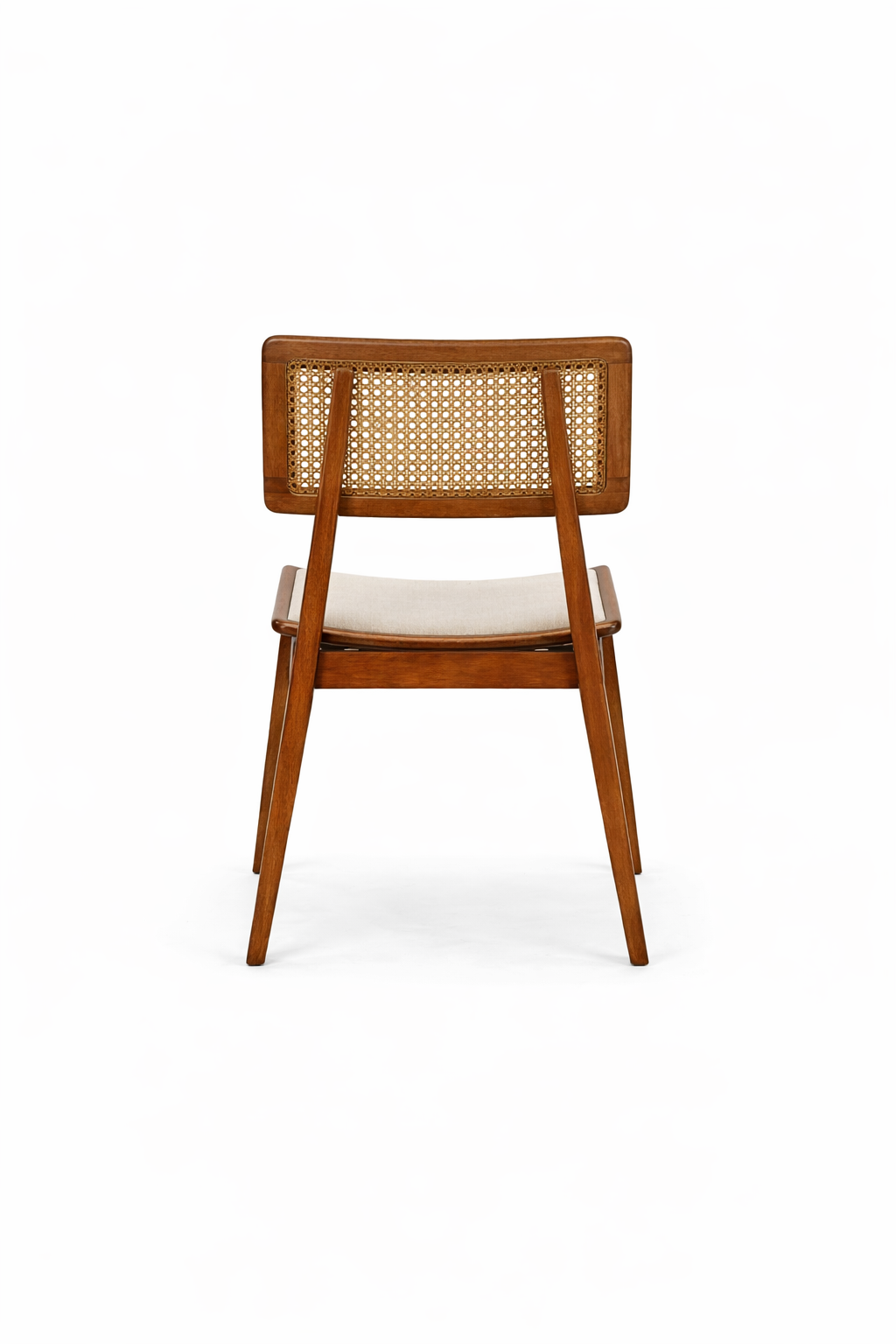 Anemone Doğal Ahşap Döşemeli Ceviz Hasırlı  Sandalye El İşçiliği Modern İskandinav Tasarım