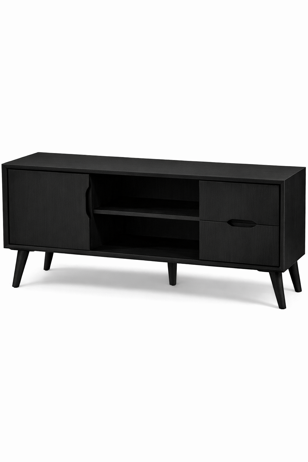 Arden Retro Ahşap TV Konsolu – Kapaklı Çekmeceli TV Ünitesi – 160 × 42 × 60 cm