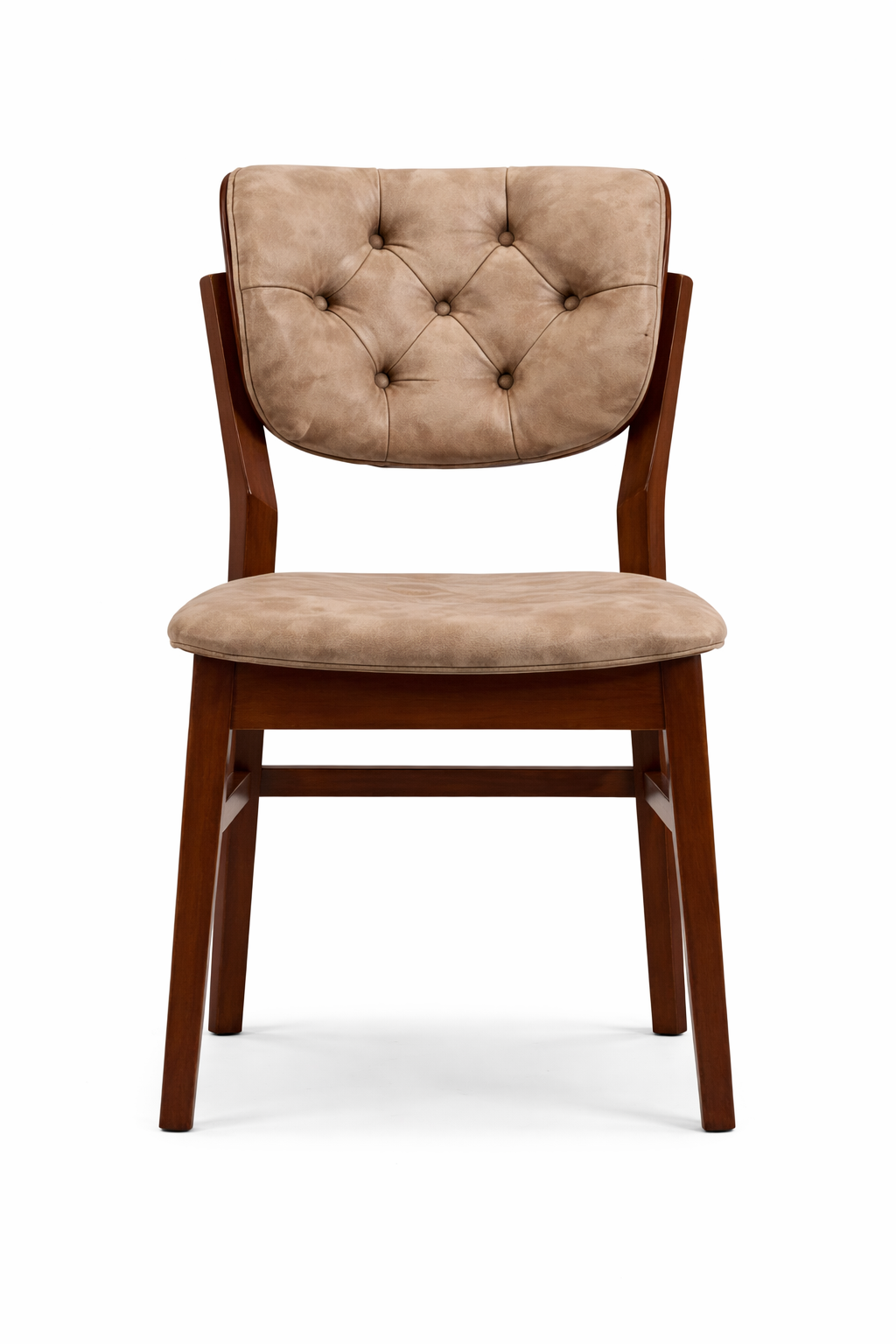 Arvento Kapitoneli Ahşap Sandalye – Döşemeli Modern Yemek Sandalyesi – 49 × 42 × 70 cm