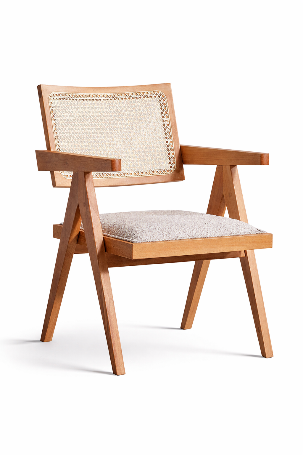 Aspendos Natural Ahşap Hazeranlı Kolçaklı Sandalye Detaylı İşçilik Modern Şık Tasarım