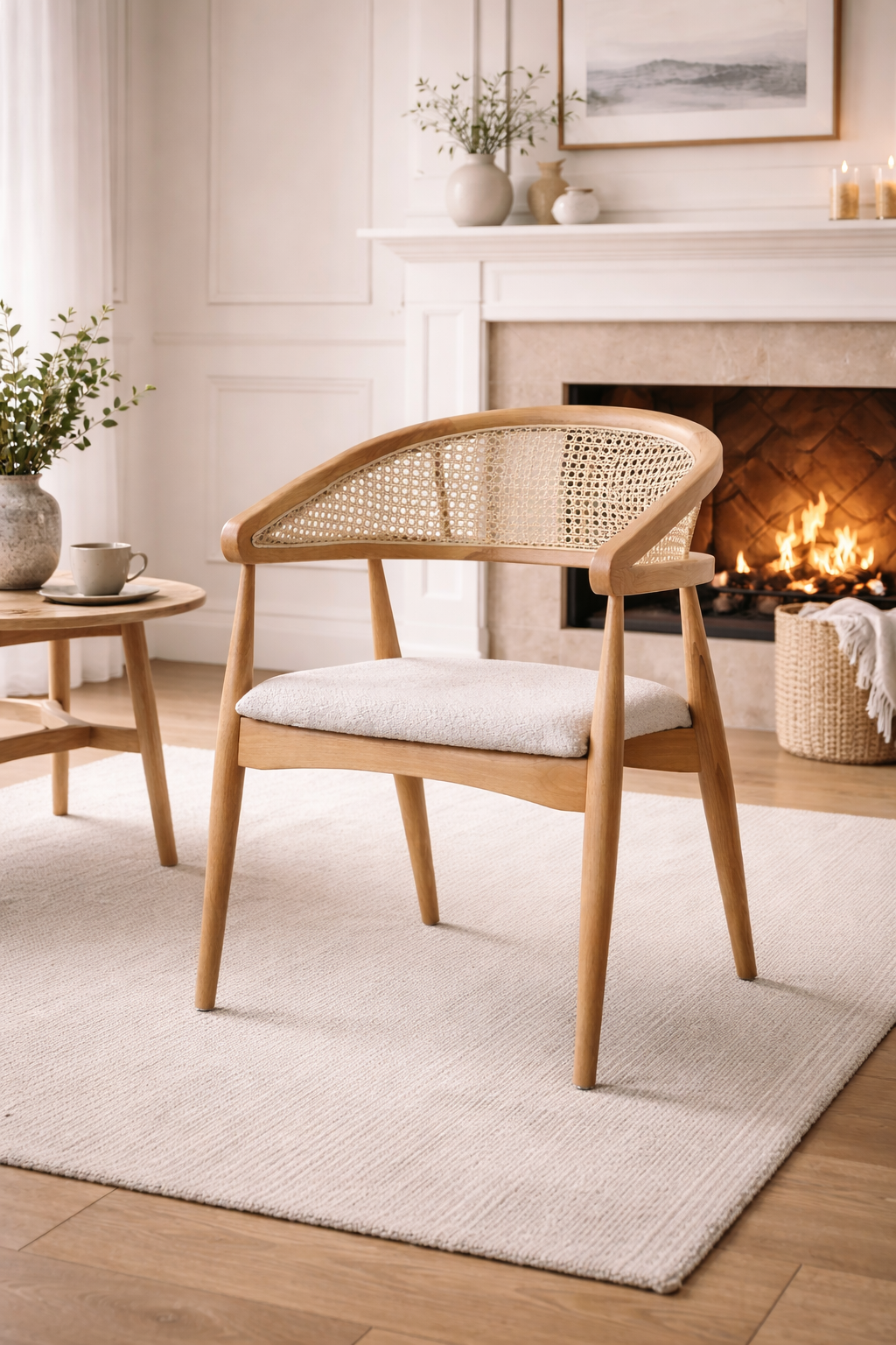 Belen Natural Ahşap Hazeranlı Kayın Sandalye Detaylı İşçilik Modern Şık Tasarım