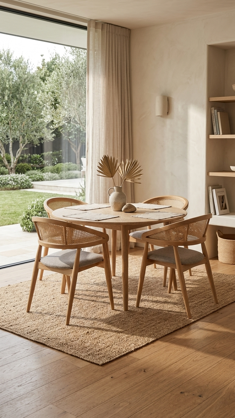 Belen Natural Kollu Kayın Sandalye – Ahşap Naturel Hazeran Detaylı El İşçiliği (4 Adet)