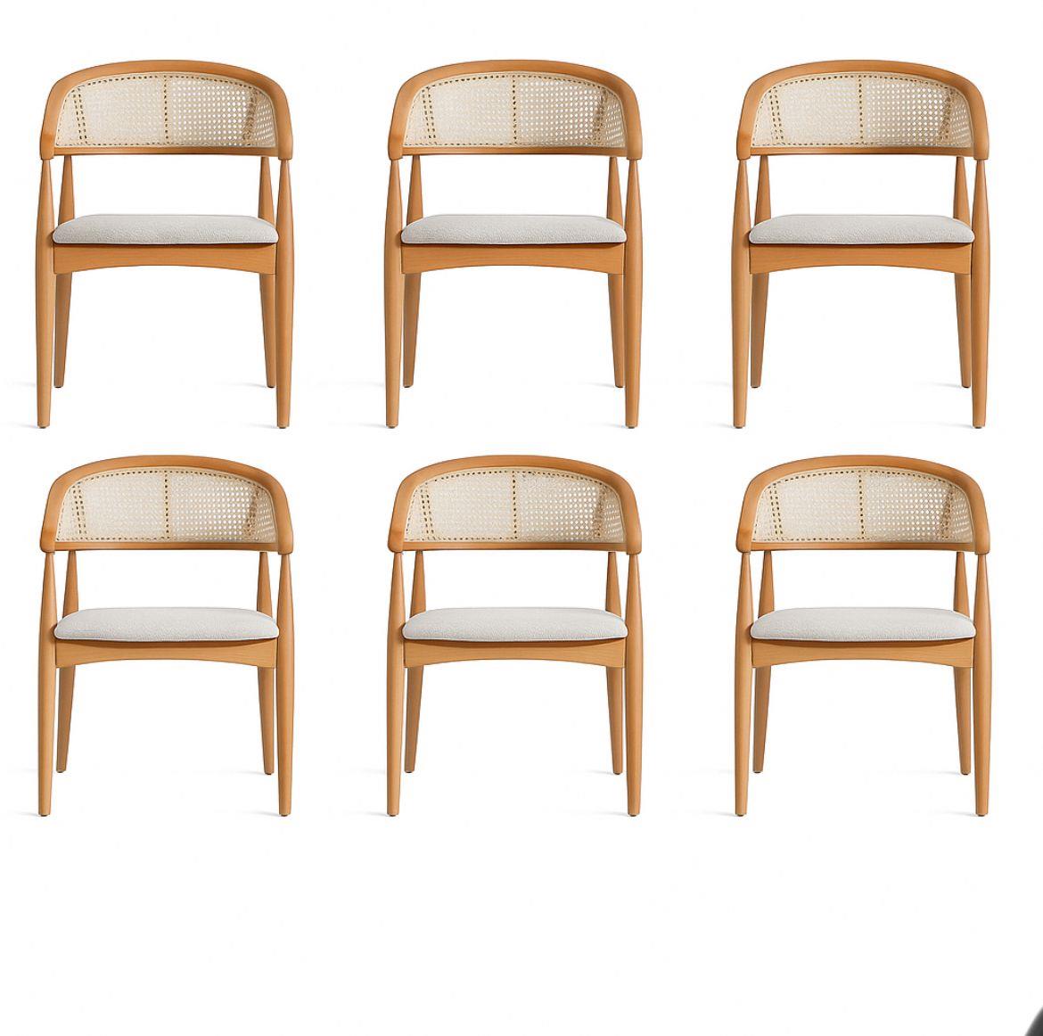 Belen Naturel Sandalye (6 Adet)