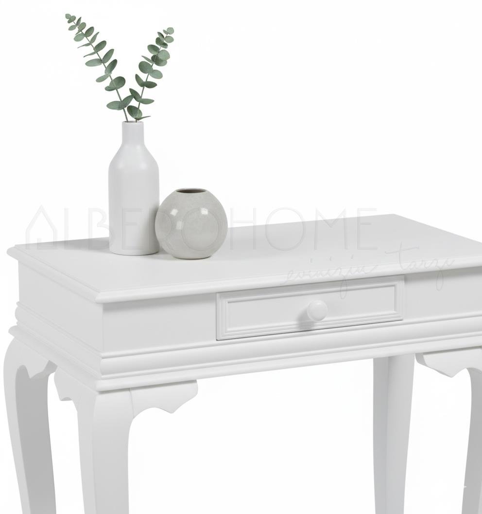 Bellissima Doğal Ahşap Beyaz Dresuar 80 Cm – Rustik Country Tasarım