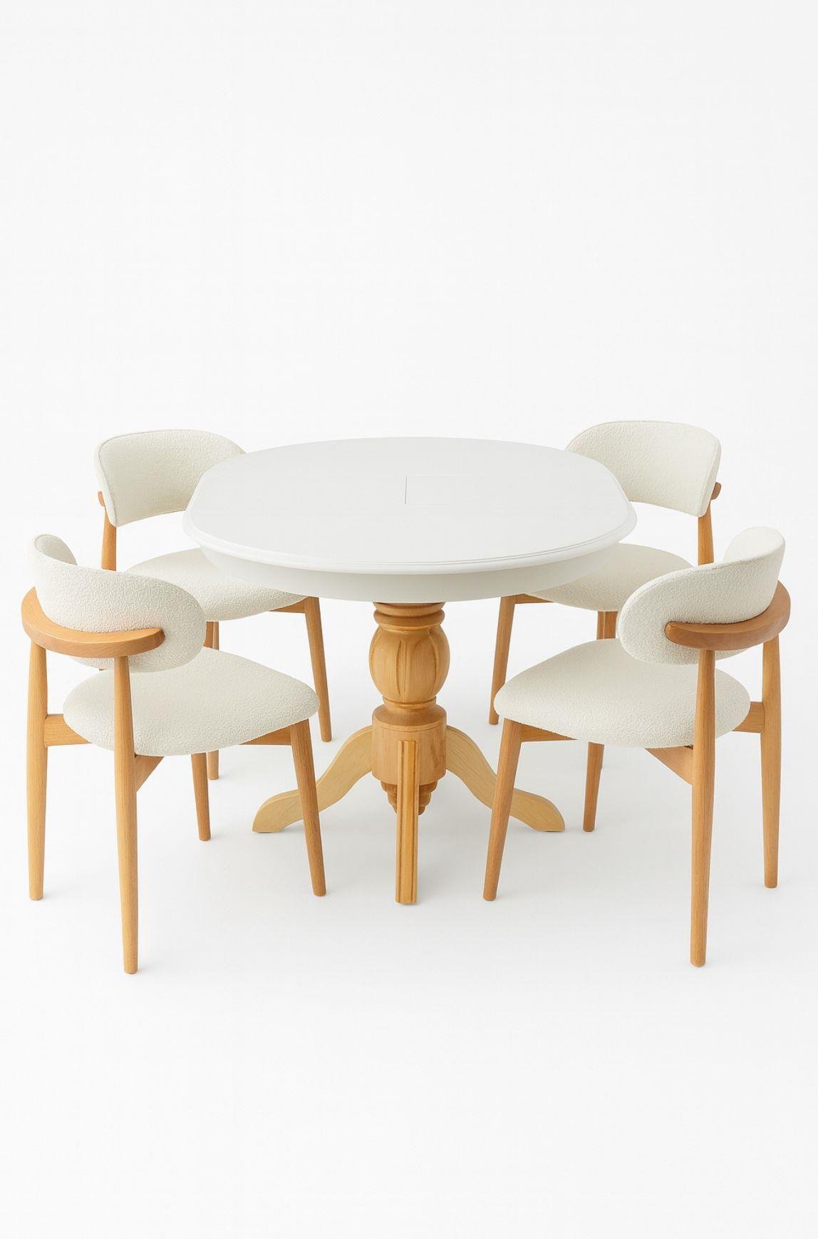 Bohem Yuvarlak Açılır Masa Takımı 100x100