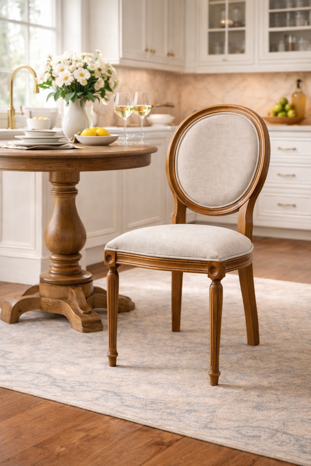 Braga Doğal Ahşap Kayın Ceviz Renk Sandalye Detaylı İşçilik Modern Şık Tasarım