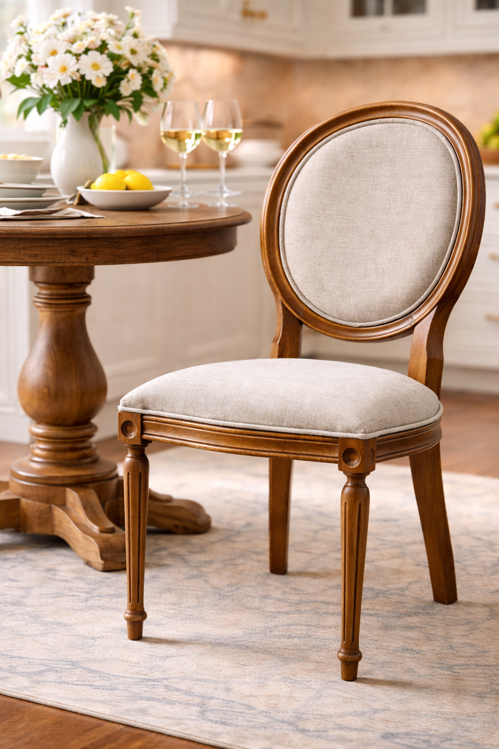 Braga Doğal Ahşap Kayın Ceviz Renk Sandalye Detaylı İşçilik Modern Şık Tasarım