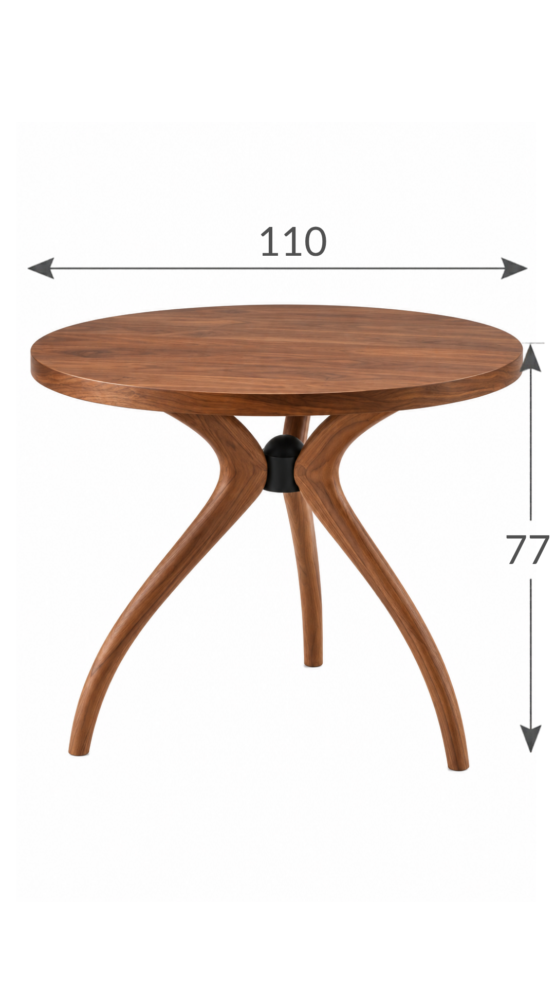 Ceviz Ahşap Yuvarlak Yemek Masası Takımı – 4 Sandalyeli | Alberohome
