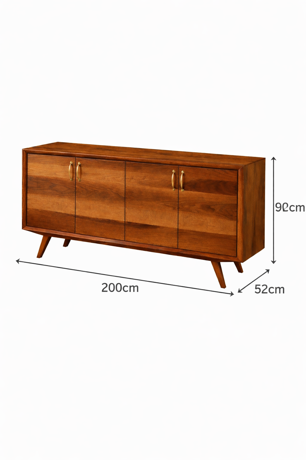 Ceviz Kapaklı Ahşap Konsol – Geniş Depolama Alanlı Salon ve Antre Konsolu – 200 cm