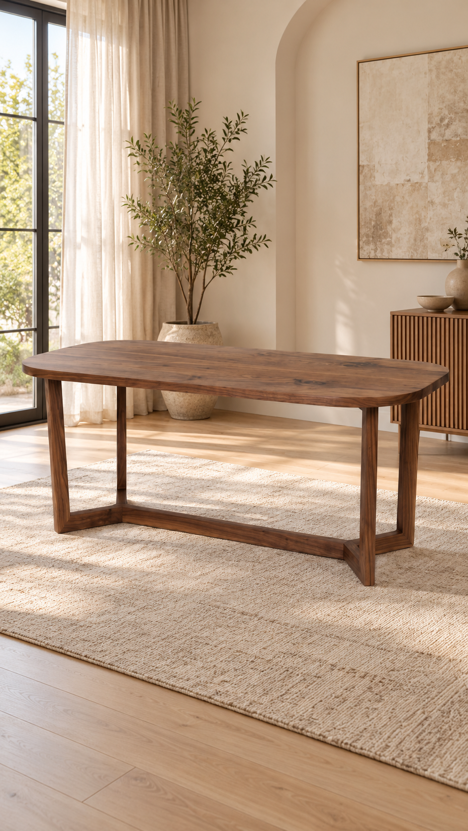 Ceviz Rengi Ahşap Yemek Masası 190x100 cm – Alberohome