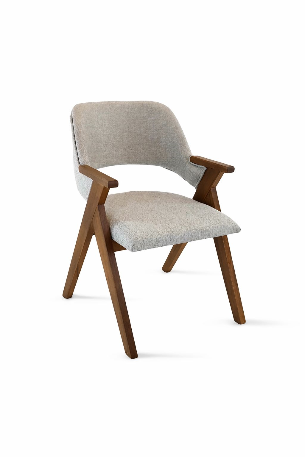 Ciclamino Doğal Ahşap Döşemeli Ceviz Kolçaklı Sandalye El İşçiliği Bohem İskandinav Tasarım