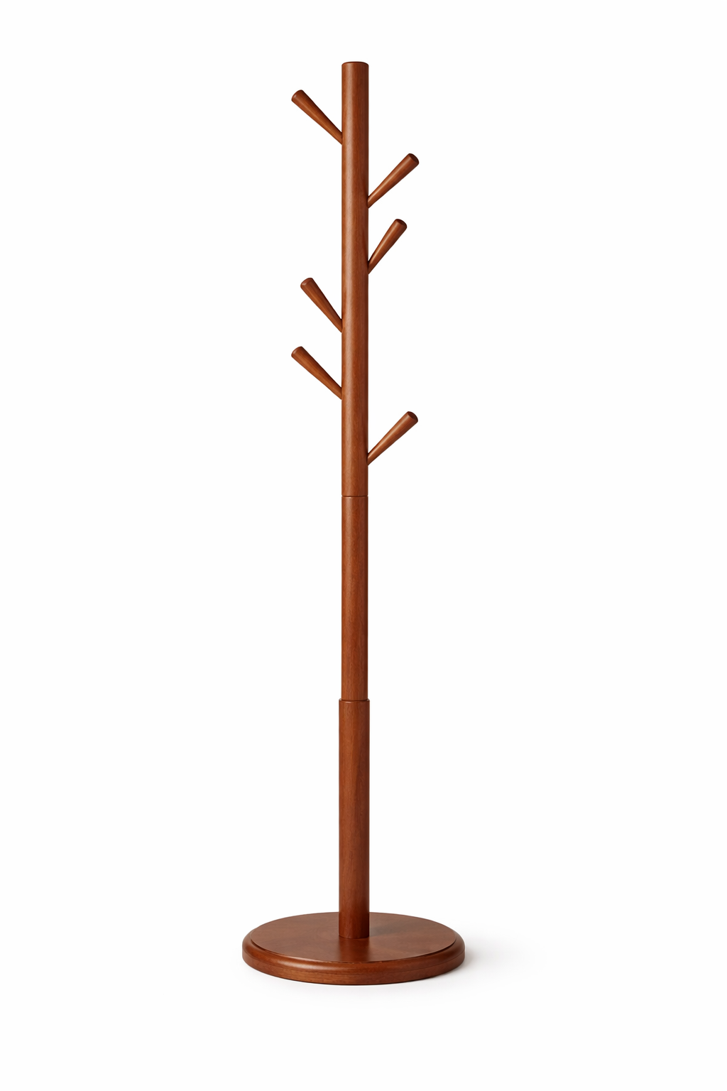 Dik Gövdeli Ahşap Askılık – Ağaç Formlu Modern Portmanto – 178 cm