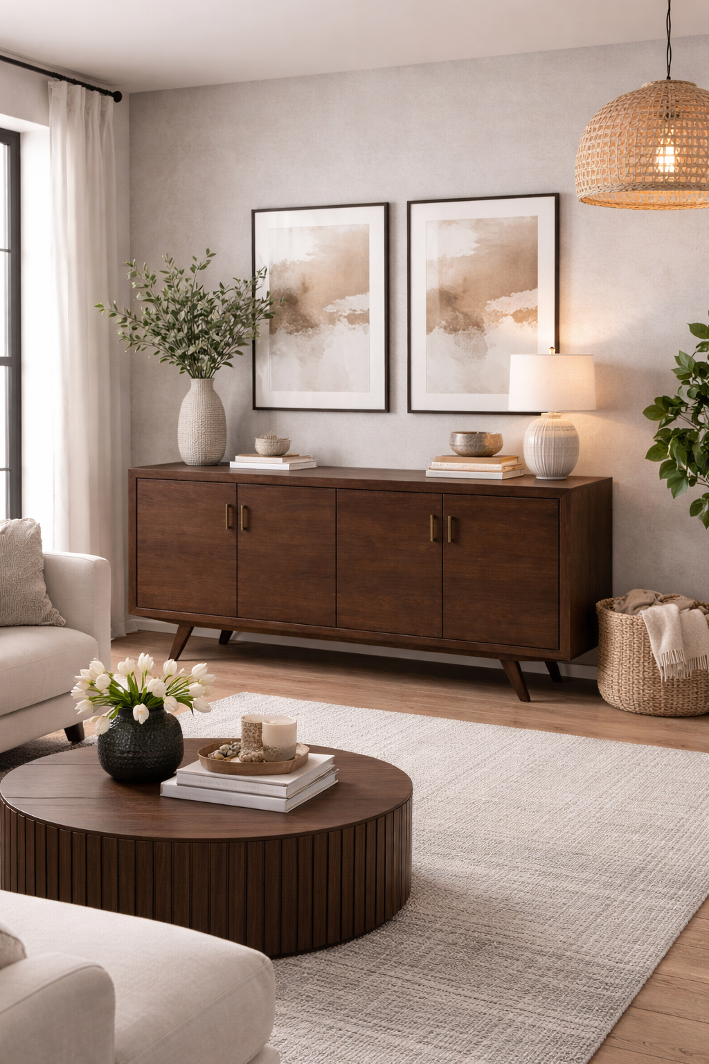 Düz Kapaklı Ahşap Konsol – Geniş Depolama Alanlı Salon ve Antre Konsolu – 200 × 52 × 90 cm