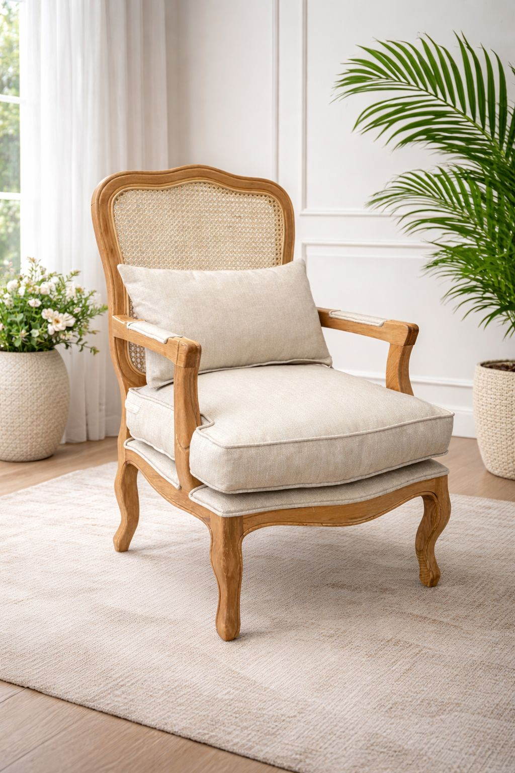 Etna Doğal Ahşap Hazeranlı Berjer El İşçiliği Modern Şık Tasarım